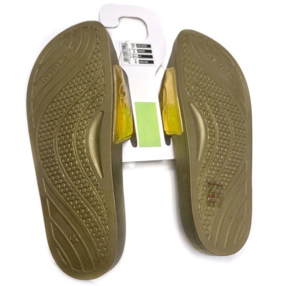 Superga Slides Metallic Gold 1908 Signature Pool Sandals Size 6.5 NWT - Picture 4 of 7